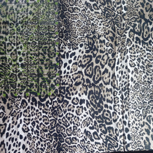 100% Cotton Fabric With Snow Leopard Print