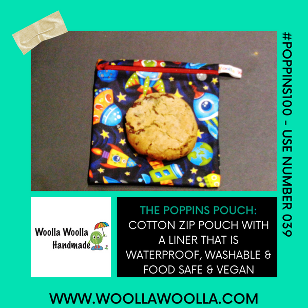 Blue Dragon Scale - Small Poppins Pouch Washable Snack Bag