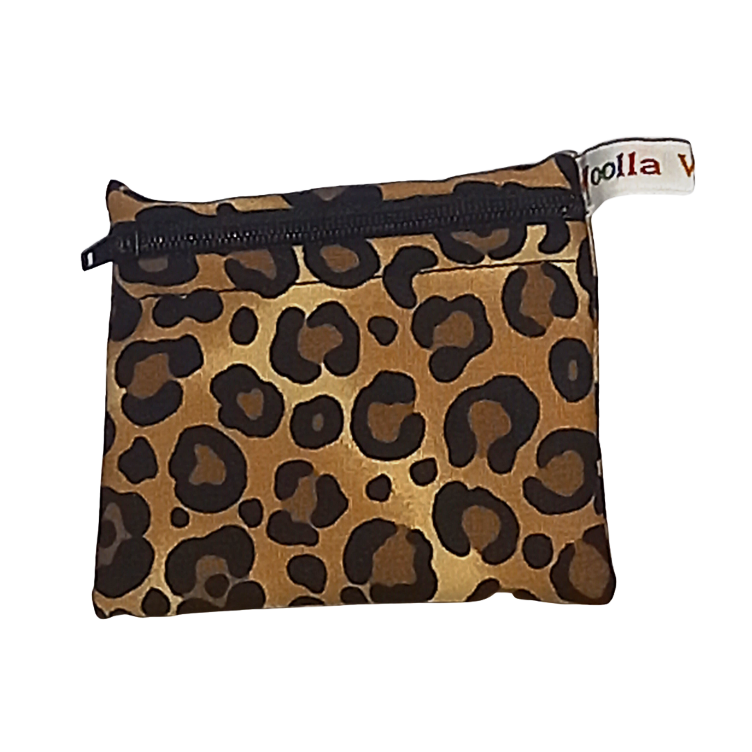 Leopard Print - Snack Bag - Small Pippins Waterproof Pouch for Food, Makeup and more, Eco-Friendly and Washable Lunch, Travel, and Storage