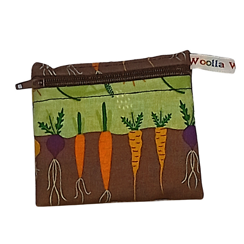 Gardening Veggies - Snack Bag - Small Pippins Waterproof Pouch for Food, Makeup and more, Eco-Friendly and Washable Lunch, Travel, and Storage