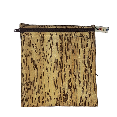 Wood Grain - Small Poppins Pouch Washable Snack Bag