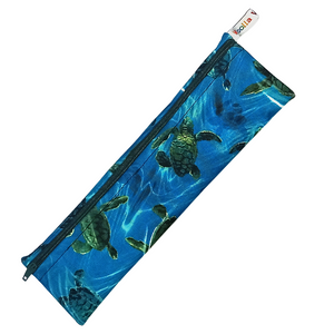 Sea Turtle Blue -  Reusable Straw Cutlery Chopstick Utensil Poppins Pouch