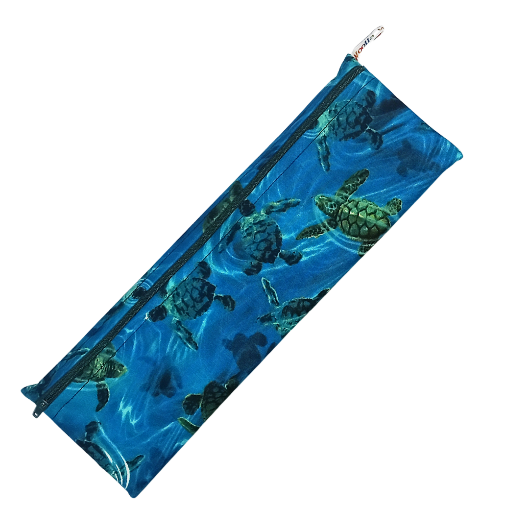 Sea Turtle Blue  - XL  Straw/Cutlery/Chopstick Poppins Pouch