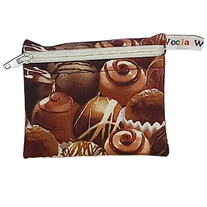 Chocolates - Snack Bag - Small Pippins Waterproof Pouch for Food, Makeup and more, Eco-Friendly and Washable Lunch, Travel, and Storage
