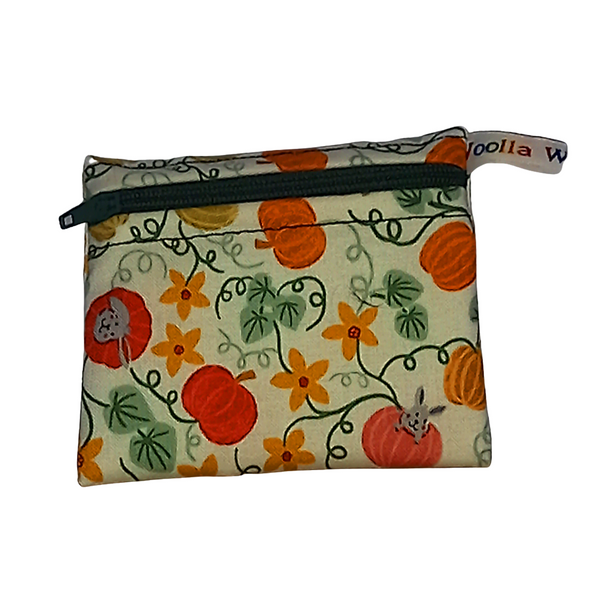 Pumpkin Mice - Snack Bag - Small Pippins Waterproof Pouch for Food, Makeup and more, Eco-Friendly and Washable Lunch, Travel, and Storage