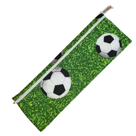Football Soccer On Grass - XL  Straw/Cutlery/Chopstick Poppins Pouch