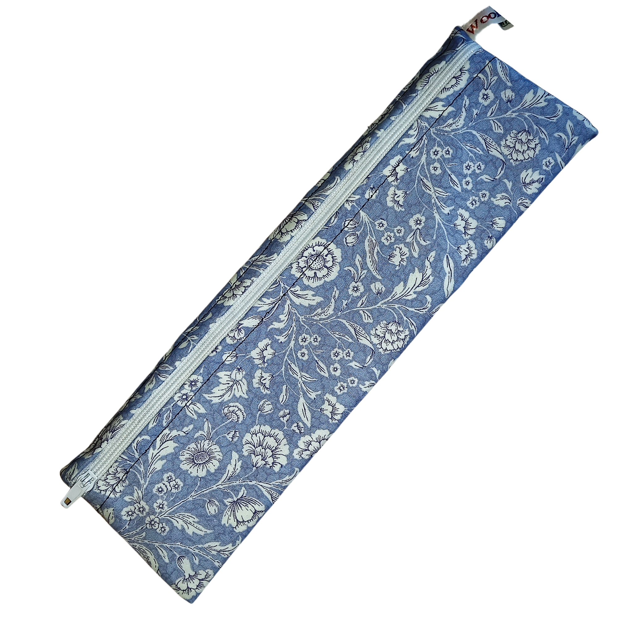 Vintage Blue Floral -  Reusable Straw Cutlery Chopstick Utensil Poppins Pouch