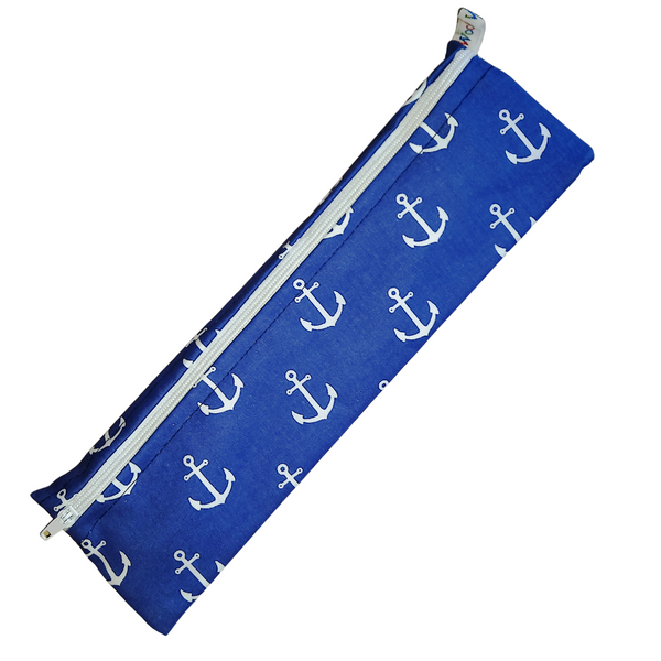 Blue Anchor -  Reusable Straw Cutlery Chopstick Utensil Poppins Pouch