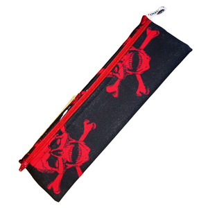 Big Red Skulls -  Reusable Straw Cutlery Chopstick Utensil Poppins Pouch