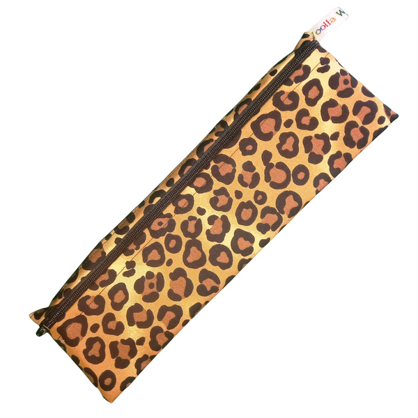 Leopard Animal Print -  Reusable Straw Cutlery Chopstick Utensil Poppins Pouch