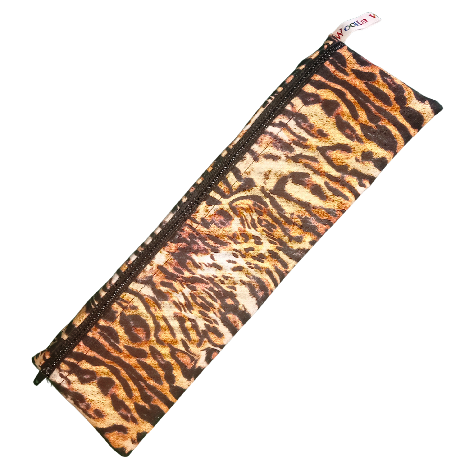 Tiger  Animal Print -  Reusable Straw Cutlery Chopstick Utensil Poppins Pouch
