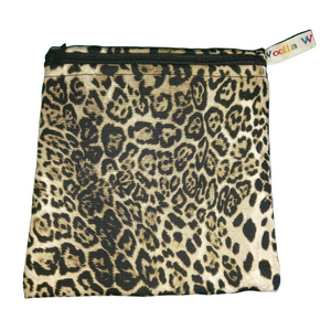 Snow Leopard Animal Print - Small Poppins Pouch Washable Reusable Snack Bag
