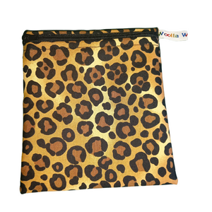 Leopard Animal Print - Small Poppins Pouch Washable Reusable Snack Bag