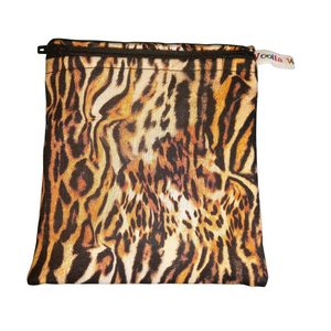 Tiger Animal Print - Small Poppins Pouch Washable Reusable Snack Bag