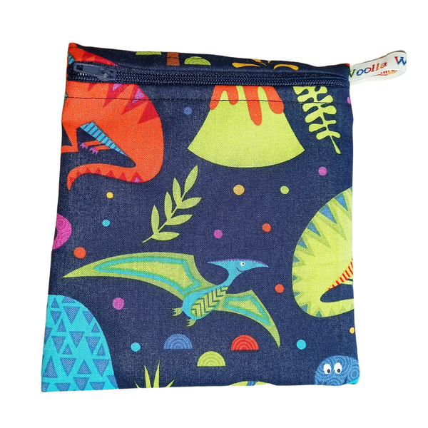 Bright Dinosaurs - Small Poppins Pouch Washable Reusable Snack Bag