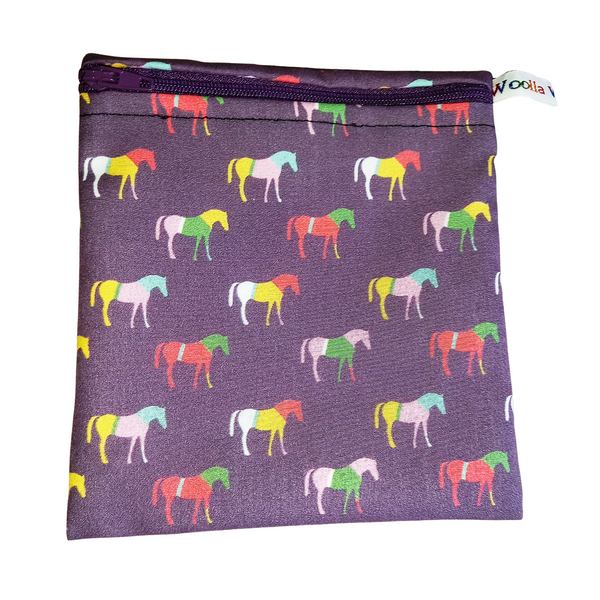 Plum Horses - Small Poppins Pouch Washable Reusable Snack Bag