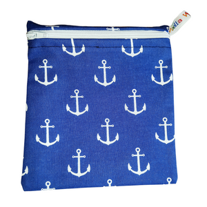 Blue Anchor - Small Poppins Pouch Washable Reusable Snack Bag