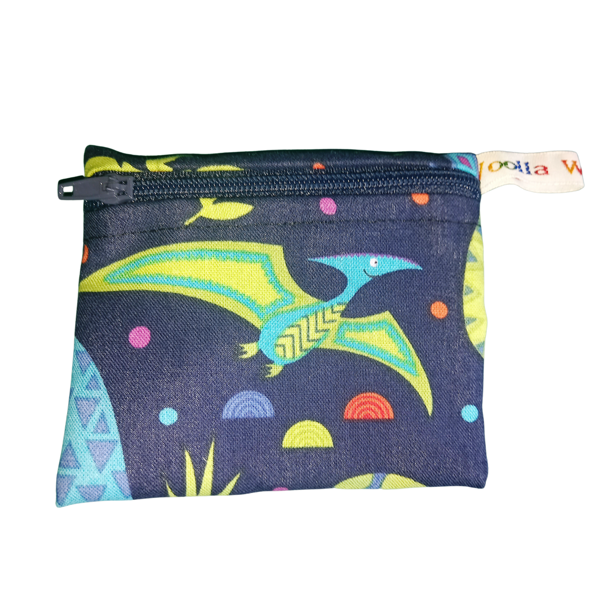 Bright Dinosaur - Snack Bag - Small Pippins Waterproof Pouch for Food, Makeup and more, Eco-Friendly and Washable Lunch, Travel, and Storage