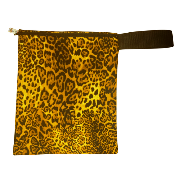 Lynx Animal Print -  Handy Poppins Pouch, Waterproof, Washable, Food Safe, Vegan, Lined Zip Bag With Wrist Strap