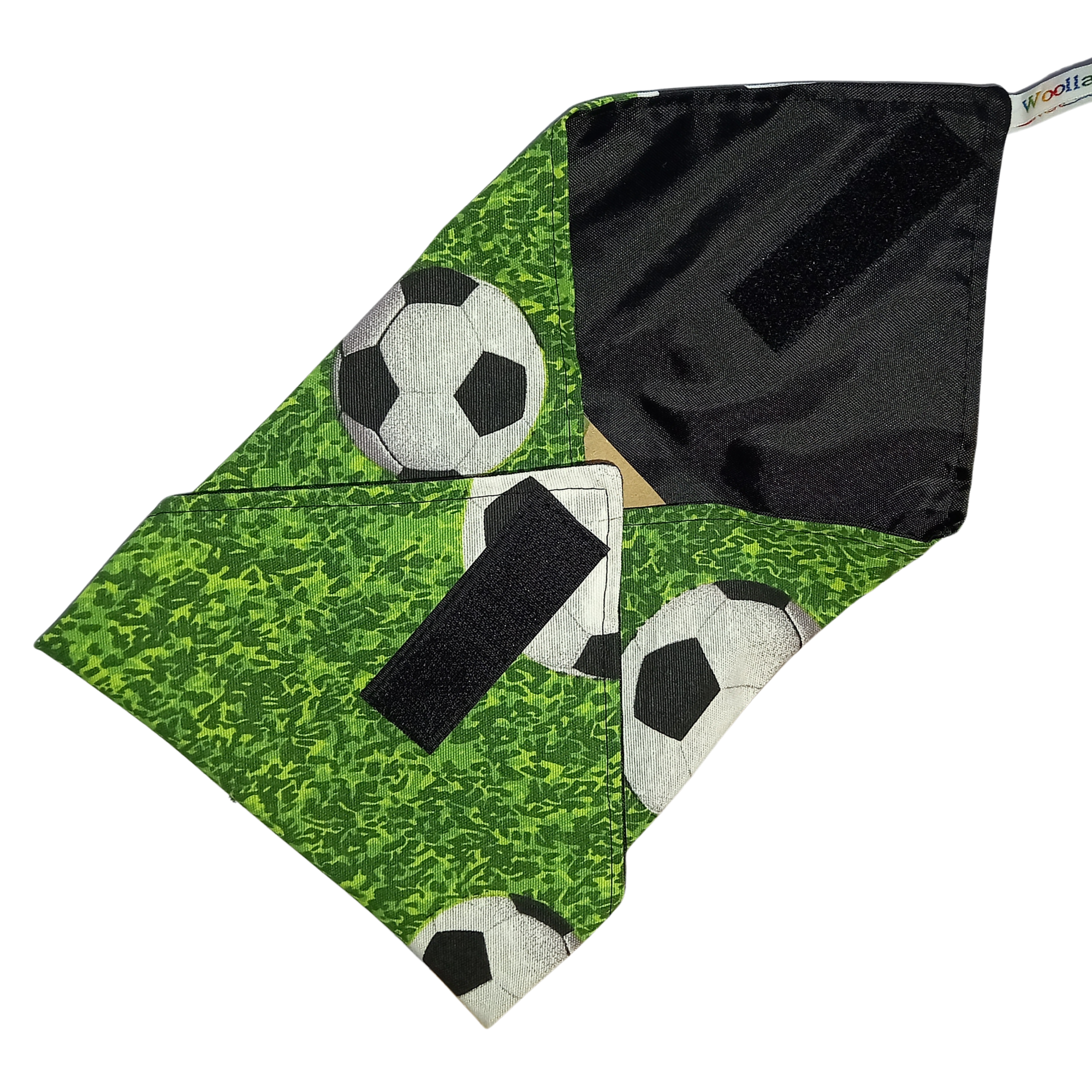 Washable Reusable Sandwich Wrap  - Vegan - Footballs Soccer on Grass