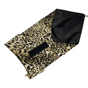 Washable Reusable Sandwich Wrap  - Vegan - Snow Leopard Animal Print