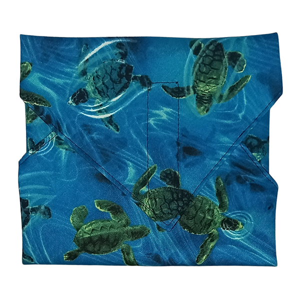 Washable Reusable Sandwich Wrap  - Sea Turtle Blue