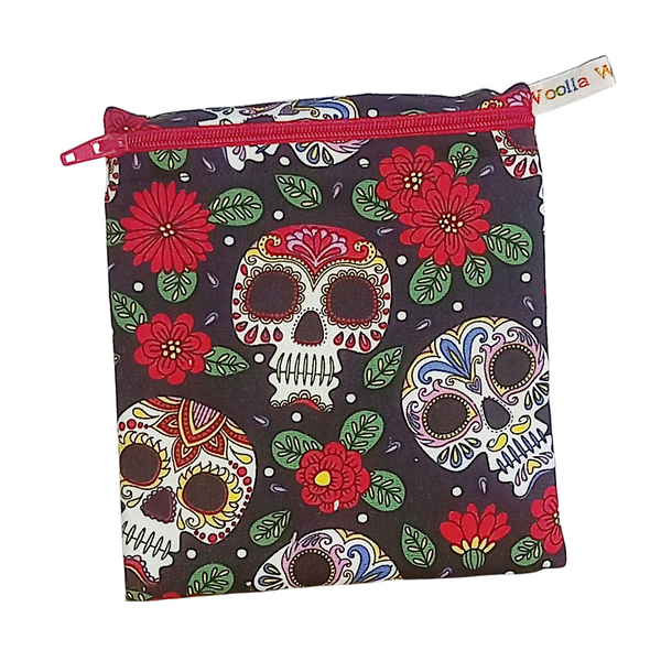 Sugar Skull Cactus Flower - Small Poppins Pouch Washable Snack Bag