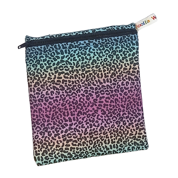 Rainbow Leopard Print - Small Poppins Pouch Washable Snack Bag