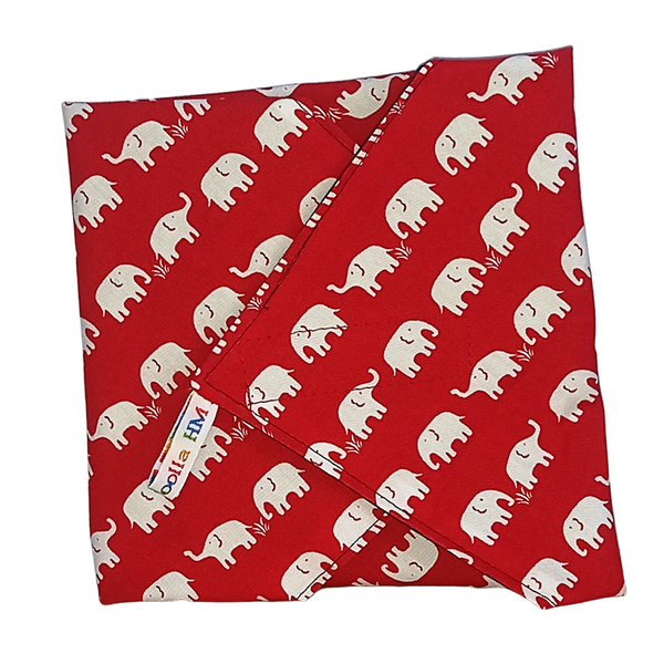 Washable Reusable Sandwich Wrap  - Red Elephants