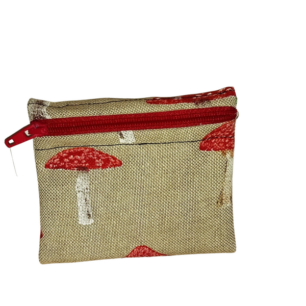Toadstools - Snack Bag - Small Pippins Waterproof Pouch for Food, Makeup and more, Eco-Friendly and Washable Lunch, Travel, and Storage