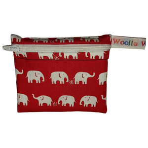 Red Elephant  - Snack Bag - Small Pippins Waterproof Pouch for Food, Makeup and more, Eco-Friendly and Washable Lunch, Travel, and Storage