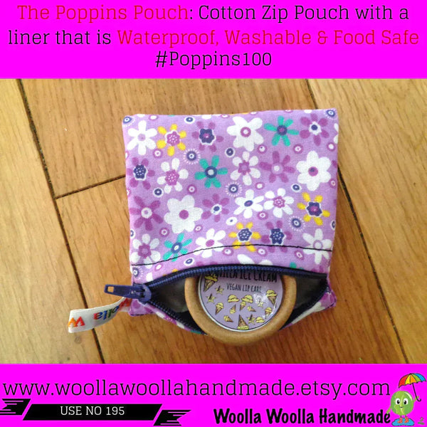 Construction Vehicles  - Snack Bag - Small Pippins Waterproof Pouch for Food, Makeup and more, Eco-Friendly and Washable Lunch, Travel, and Storage