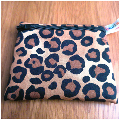 Snack Bag, Pouch for Food, Organise, Store, Protect, Eco-Friendly and Washable Lunch, Travel, and Storage - Pippins Leopard Print Animal