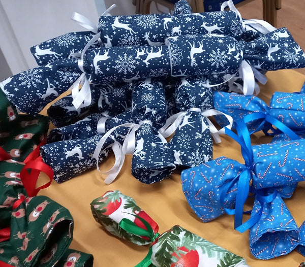 Ho Ho Ho Fabric Reusable Christmas Cracker Pullable Eco Friendly Crackers, Zero Waste, Stocking Filler, Christmas Table Decoration