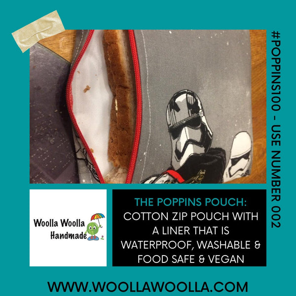 Reusable Sandwich Bag: Spider Print, Waterproof Lined Pouch