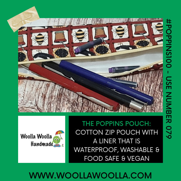 Paw Print Reusable Zip Pouch: Waterproof Straw, Cutlery, Pencil, or Makeup Case
