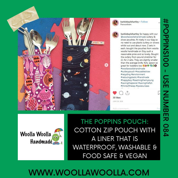 Straw Cutlery Pouch Washable Reusable Chopstick Utensil Crochet Hook Pencil Pen Case Waterproof Lined Zip Pouch Eco Graceful Hippopotamus