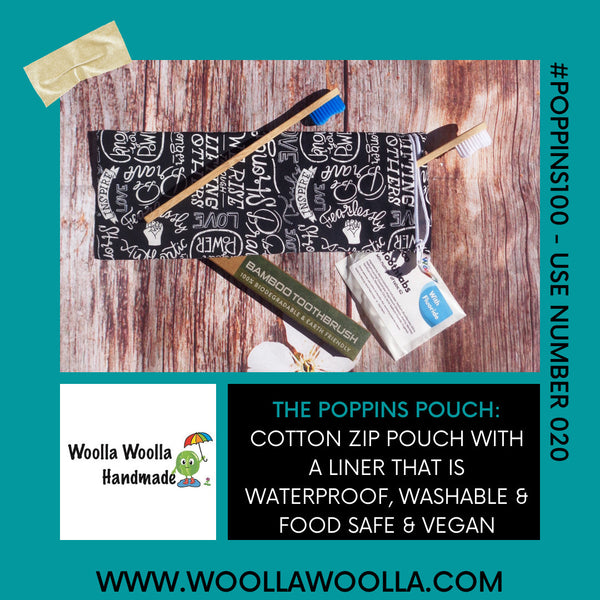 XL Reusable Cutlery Pouch: Waterproof Straw, Utensil and Toiletry Organizer OL Jet