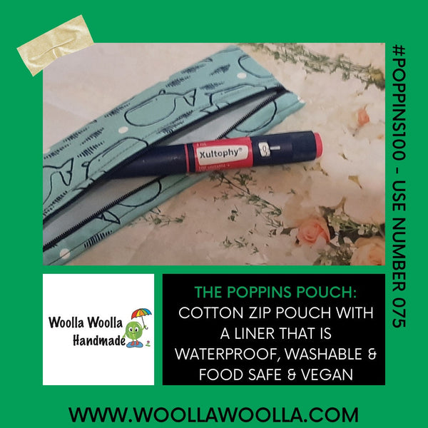 Paw Print Reusable Zip Pouch: Waterproof Straw, Cutlery, Pencil, or Makeup Case