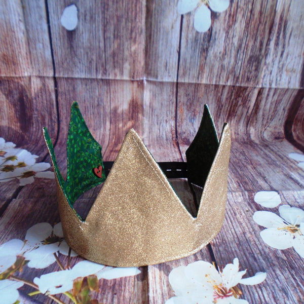 Green Magic With Dk Green Glitter Fabric Christmas Crown Reversible Adjustable 1 Size Fit All Party Hat Birthday  Zero Waste