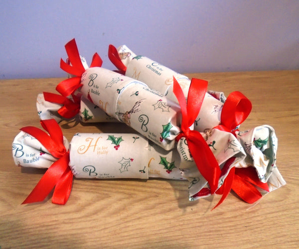 Alphabet Mice Fabric Reusable Christmas Cracker Pullable Eco Friendly Crackers, Zero Waste, Stocking Filler, Christmas Table Decoration