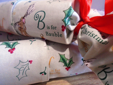 Alphabet Mice Fabric Reusable Christmas Cracker Pullable Eco Friendly Crackers, Zero Waste, Stocking Filler, Christmas Table Decoration