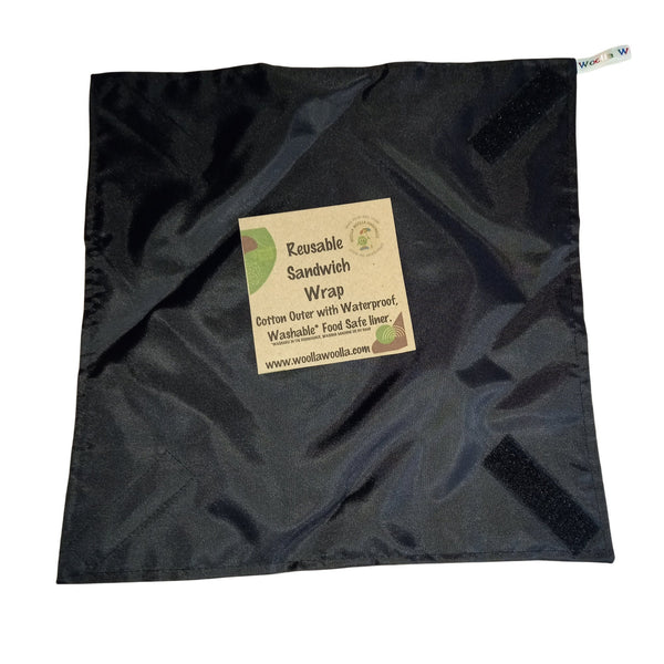 Reusable Sandwich Wrap, Wax Wrap Alternative Vegan Sustainable Sandwiches -Eco Zero Waste Hook & Loop Fastener - Golden W's