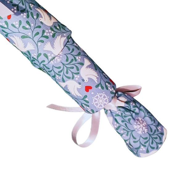 Fabric Reusable Christmas Cracker Pullable Eco Friendly Crackers, Zero Waste, Stocking Filler, Christmas Table Decoration, Mistletoe Doves