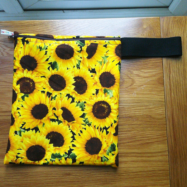 Washable Lunch Bag, Travel Toiletry Bag, School Lunch Box, Reusable Lunch Bag, Travel Makeup Bag, Reusable Wipes Sunflower Patch