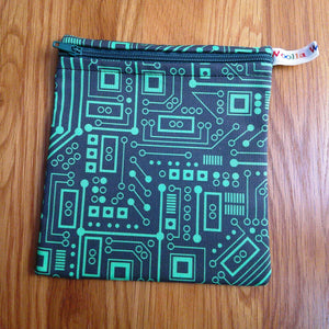 Reusable Snack Bag - Bikini Bag - Lunch Bag - Make Up Bag Small Poppins Waterproof Lined Zip Pouch - Sandwich - Period - Circuit Science