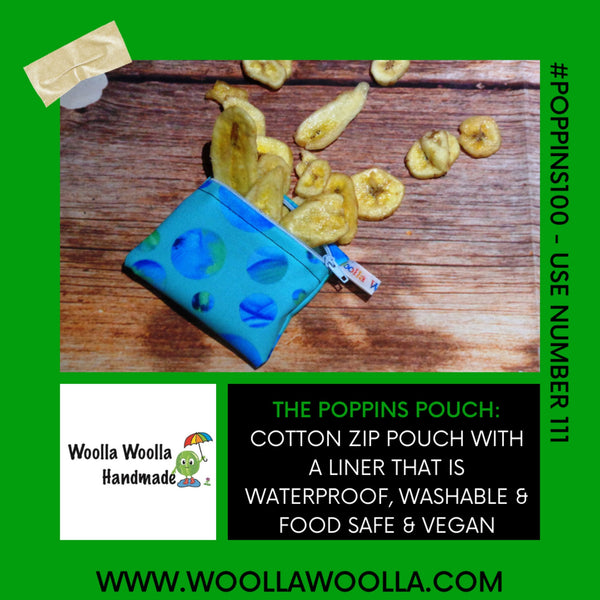 Snack Bag, Pouch for Food, Organise, Store, Protect, Eco-Friendly and Washable Lunch, Travel, and Storage - Pippins Blue Wishes