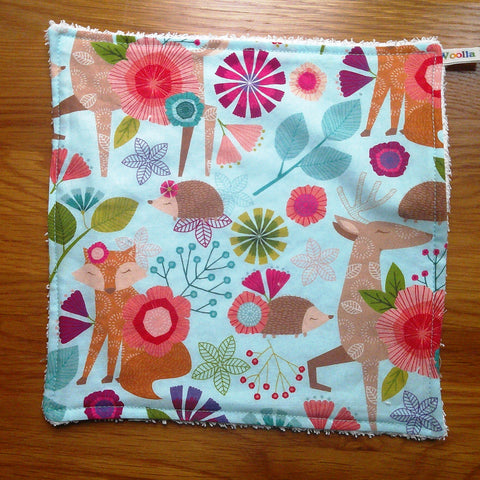 Face Flannel, Towel backed cloth, Wash Cloth, UnPaper Towel, Face Wipe, Makeup Remover, Eco Friendly, Plastic Free - Forest Frolic