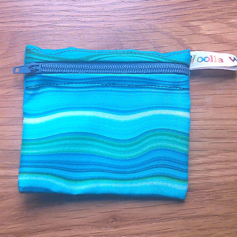 Snack Bag, Pouch for Food, Organise, Store, Protect, Eco-Friendly and Washable Lunch, Travel, and Storage - Blue Green Waves