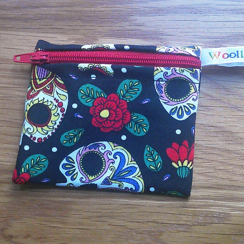 Snack Bag, Coin Purse, Pouch for Food, Organise, Store, Protect, Eco-Friendly and Washable Lunch, Travel, and Storage - Cactus Sugarskull